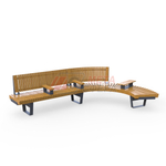 Скамейка Rail Road 02 Long с поворотом и подлокотниками