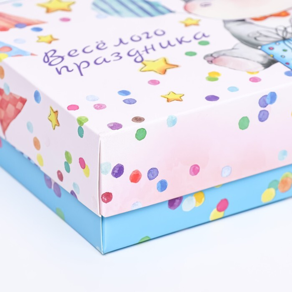 Подарочная коробка сборная "Веселого праздника" 16,5 х 12,5 х 5,2 см