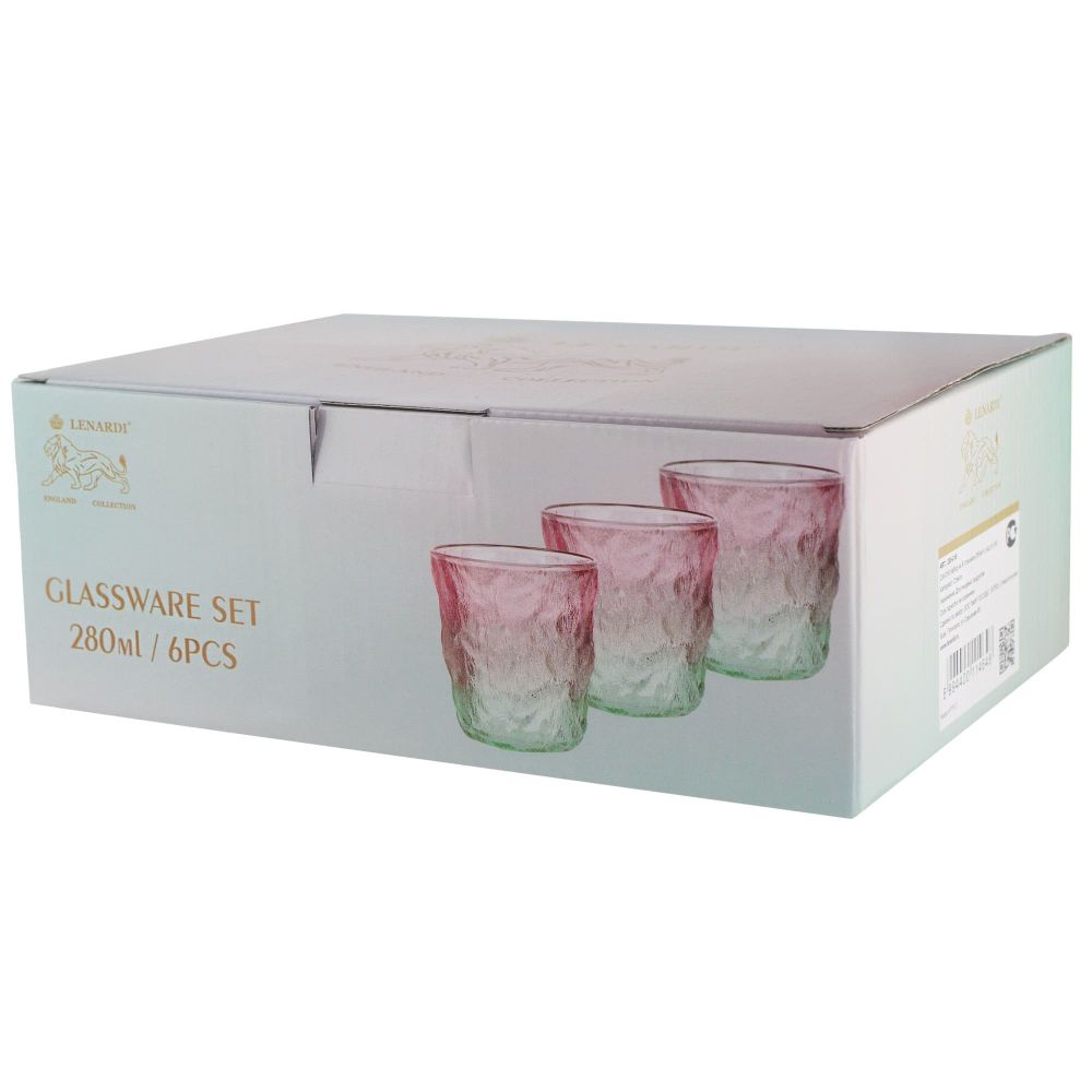 Lenardi 200-016 Набор из 6 стаканов 280мл в под.уп.(х8)Стекло
