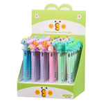 Ручка шариковая, Basir, синие чернила, серия "Динозаврик", с резиновой фигуркой и фонариком, 36 шт