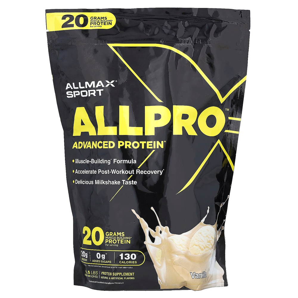 ALLMAX, Sport, улучшенный протеин ALLPRO, ваниль, 680 г (1,5 фунта)