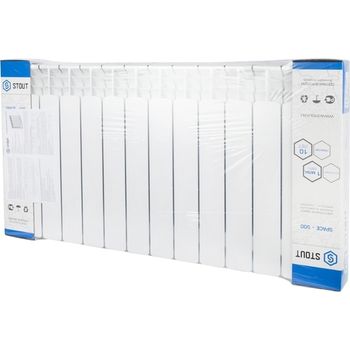 STOUT Space 500 14 секций радиатор биметаллический боковое подключение