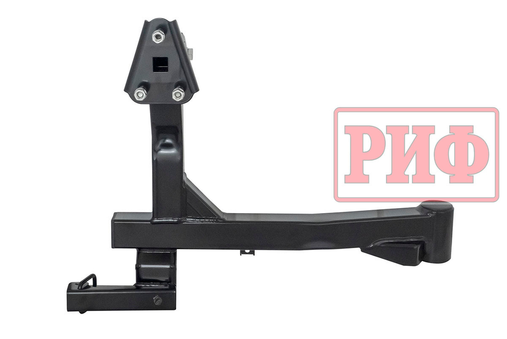 Бампер задний силовой/защита штатного бампера Renault Duster 2021+ c квадратом под фаркоп, калиткой и подсветкой номера РИФ