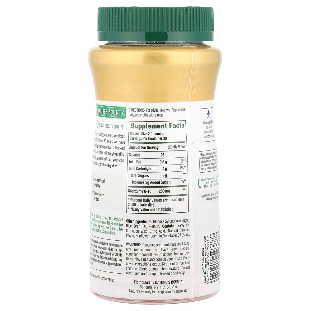 Nature's Bounty, коэнзим Q10, со вкусом персика и манго, 60 жевательных мармеладок (100 мг в 1 жевательной таблетке)