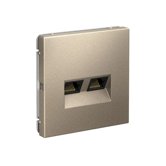 Розетка двойная компьютерная ArtGallery RJ45+RJ45 кат. 6A механизм шампань SE GAL000588