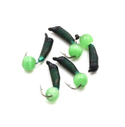 Мормышка вольф. безнасадочная "ЯМАН" Ручейник №3, d-1.5 мм, L-8.5 мм, вес 0,60 гр.,кошачий глаз сверленый, цв. Зеленый