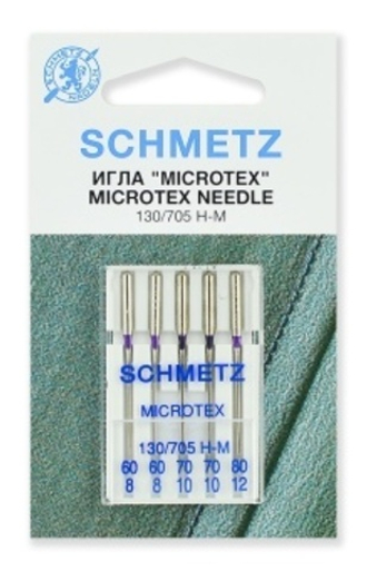 Иглы 22 Schmetz Микротекс (особо острые)набор 130/705 Н-M №60(2)70(2)80 5 шт