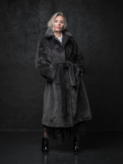Шуба /графит/классика/ эко мех