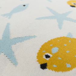 Подушка декоративная с помпонами 35х35 Tkano Tiny world Oceania world TK20-KIDS-CU0002