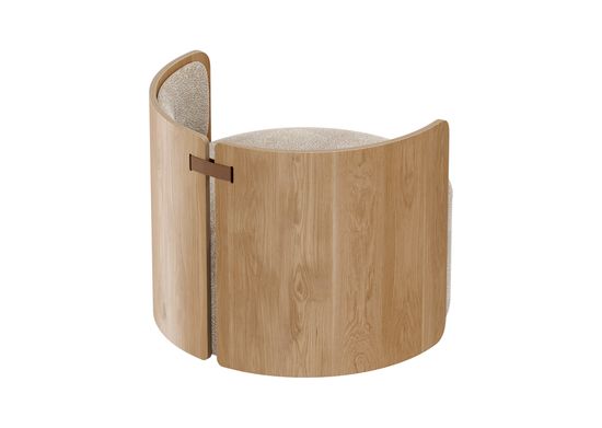 Кресло крутящееся Lagom 800 цвет бежевый букле/натуральный дуб