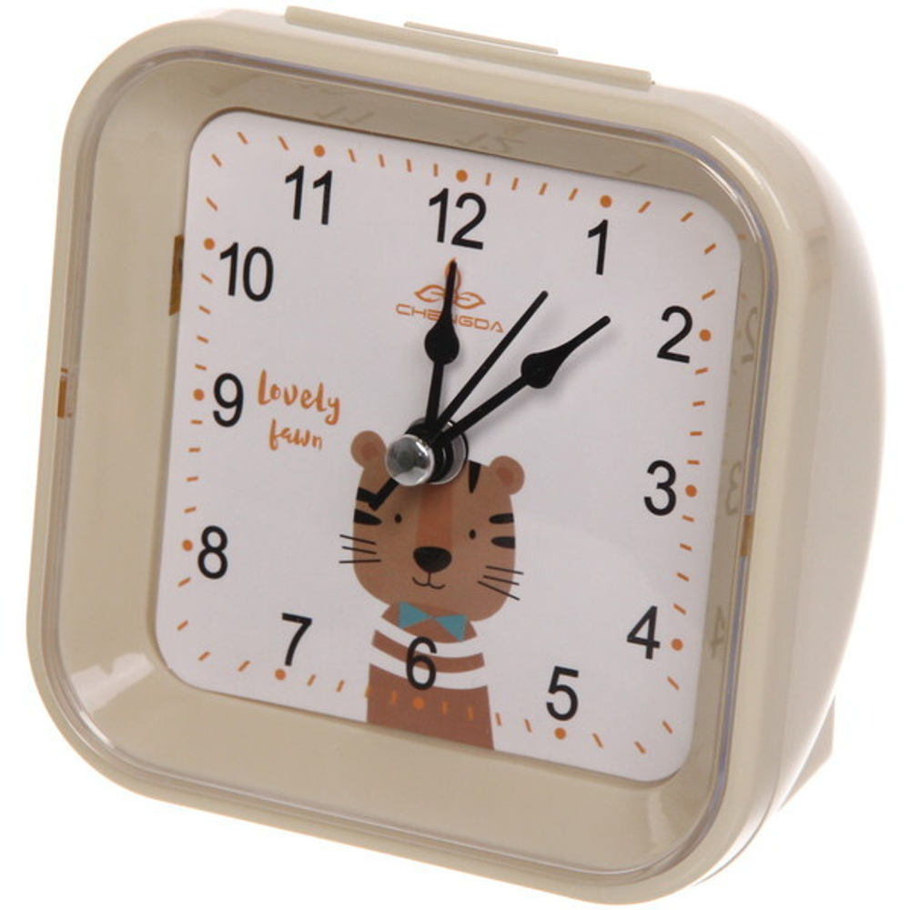 Будильник «Флоренция» квадрат молочный 9.5*9.5*4,5см DSA303