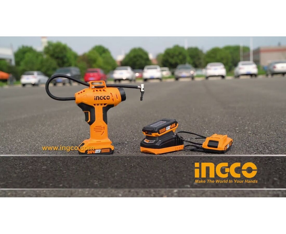 Аккумуляторный автомобильный компрессор INGCO CACLI2018 20 В
