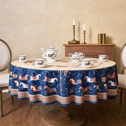 СКАТЕРТЬ КРУГЛАЯ "PASSAGE"150 СМ ,БЕЖЕВЫЙ, 100% ХЛОПОК ,ТВИЛ