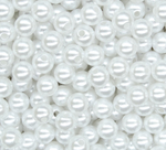БА001НН8 Акриловые бусины круглые, цвет: белый, размер: 8 мм, 25 гр.