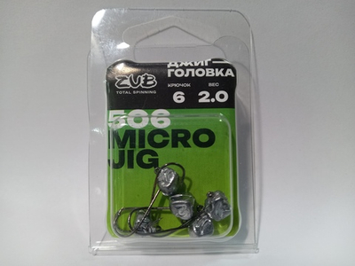 Джиг-головка ZUB "MIKRO JIG " неваляшка", вес 2,0 гр, крючок № 6