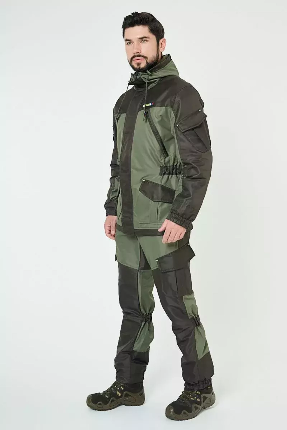 Демисезонный мужской костюм Onerus Горный -5 (Таслан,Флис) Тёмный хаки
