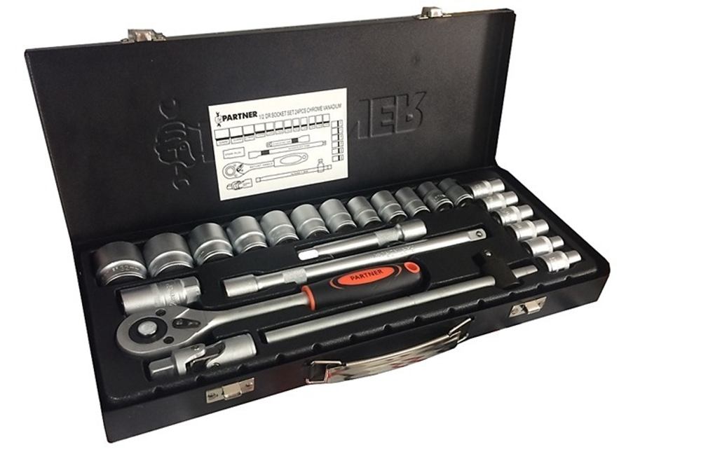 Набор инструментов 24пр. 1/2''(6гр.) Partner PA-4024
