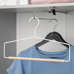 Вешалка для брюк и юбок SAVANNA Wood, 1 перекладина, 37×22×1,5 см, цвет белый