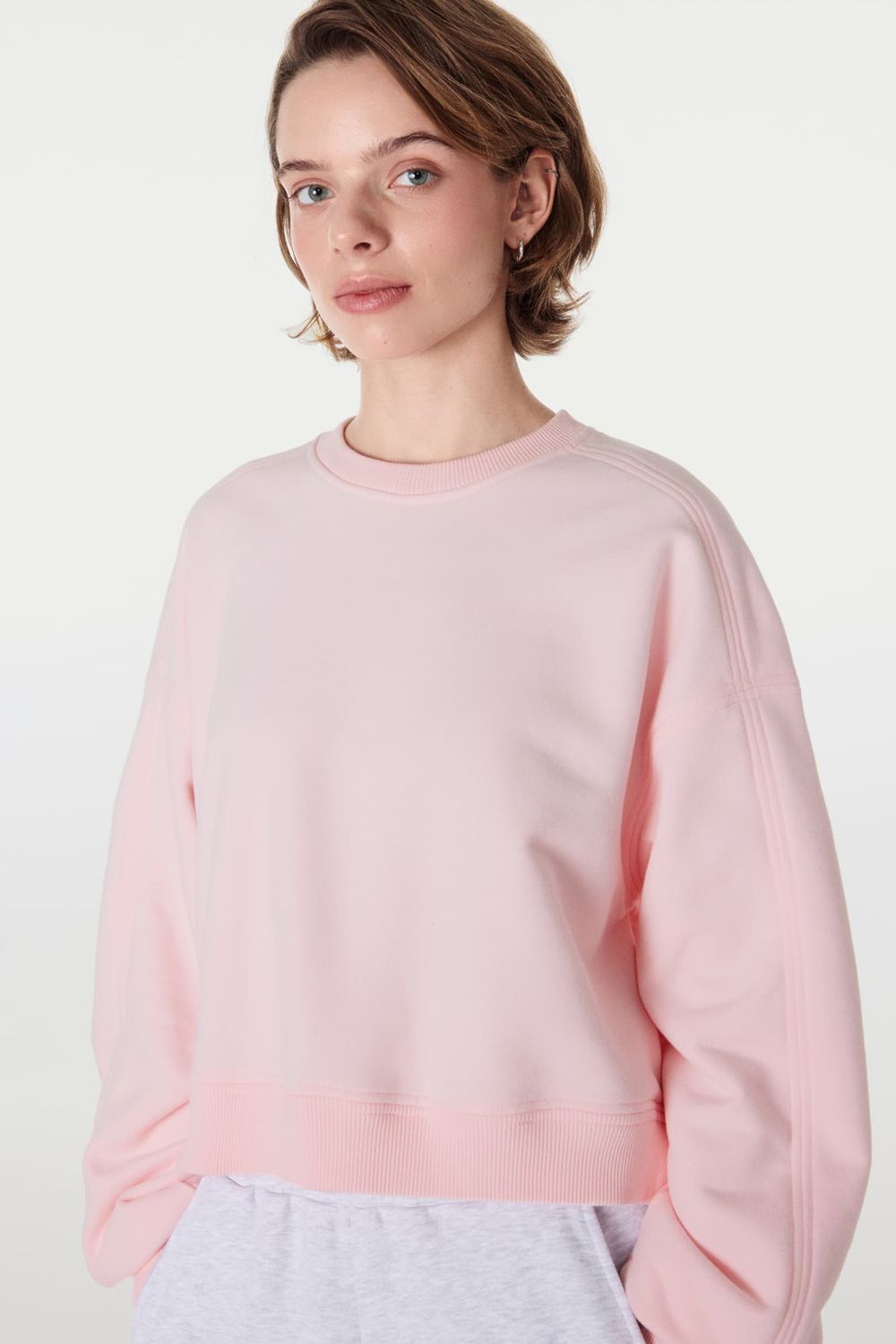 Свитшот укороченный "Розовый" женский