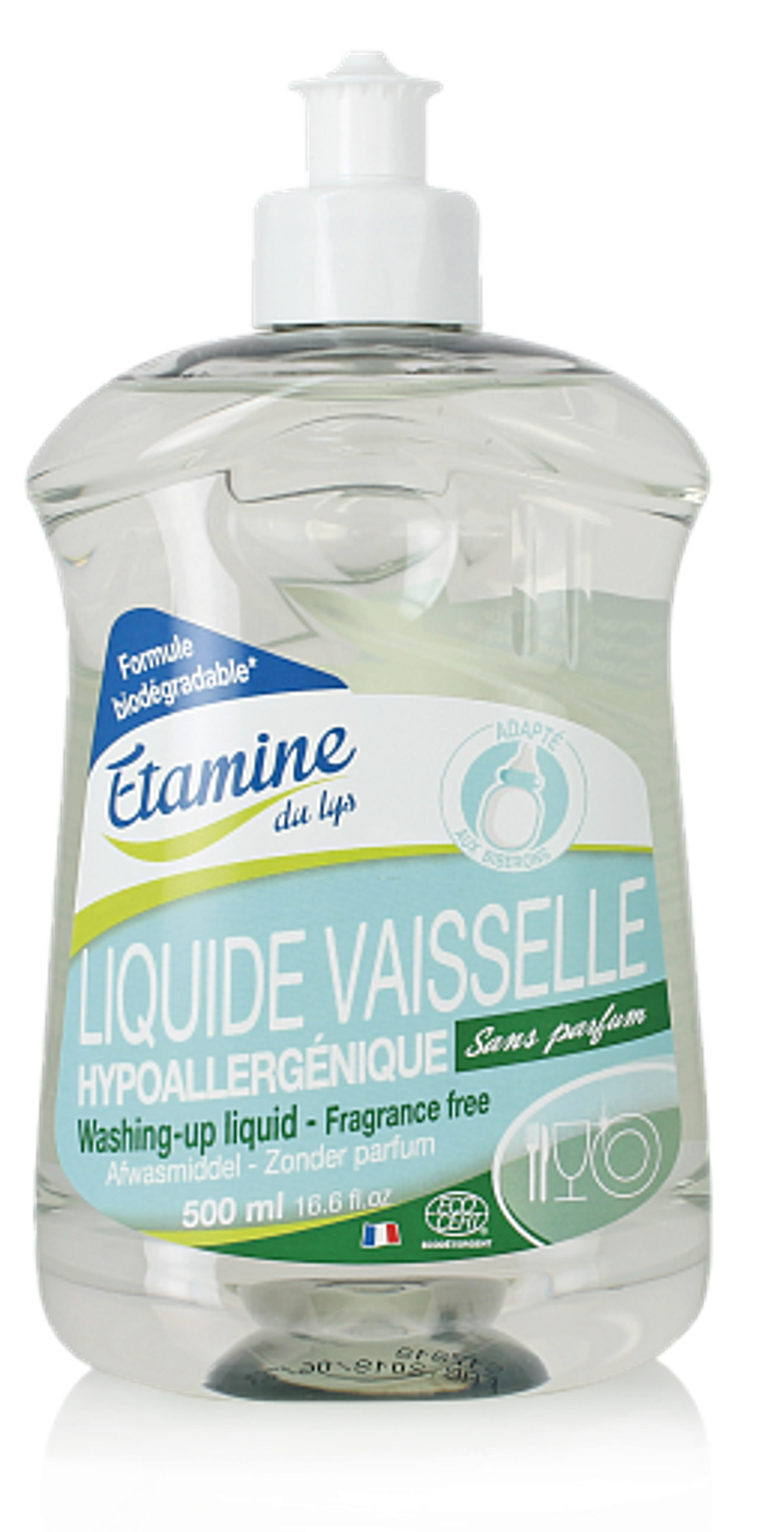 СРЕДСТВО ГИПОАЛЛЕРГЕННОЕ, ДЕТСКОЕ ДЛЯ МЫТЬЯ ПОСУДЫ (БЕЗ ЗАПАХА) 500 мл (ETAMINE DU LYS )