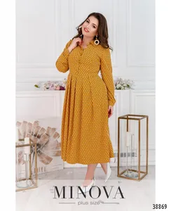 Платье 3141-В-горчица Minova