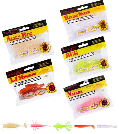 Виброхвосты съедобные LJ Pro Series 01 SET, 5упак. набор