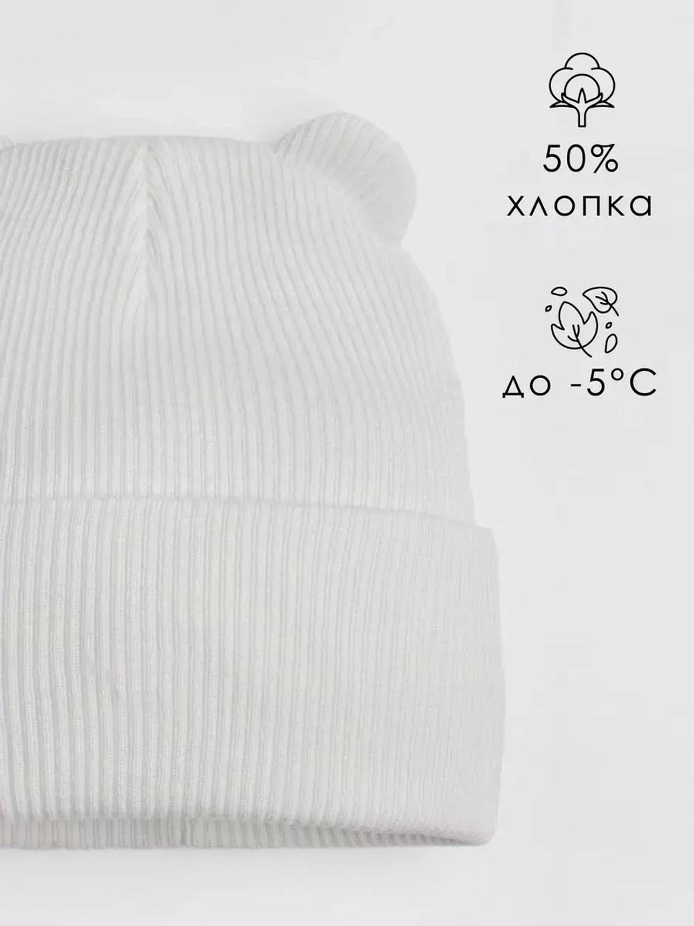 Шапка детская с ушками осенняя