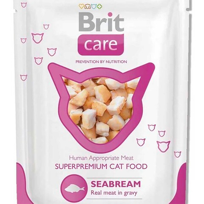 Brit Care 80 г (пауч) морской лещ - консервы для кошек в соусе (Seabream)