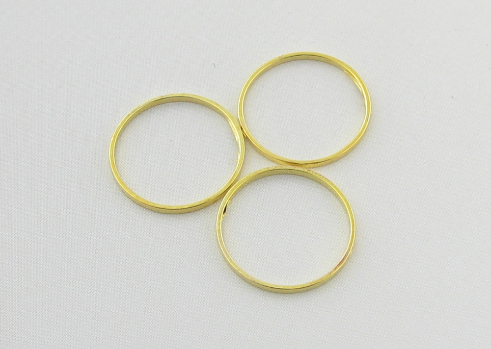 27121-1 Ювелирный элемент кольцо 15мм, позолота