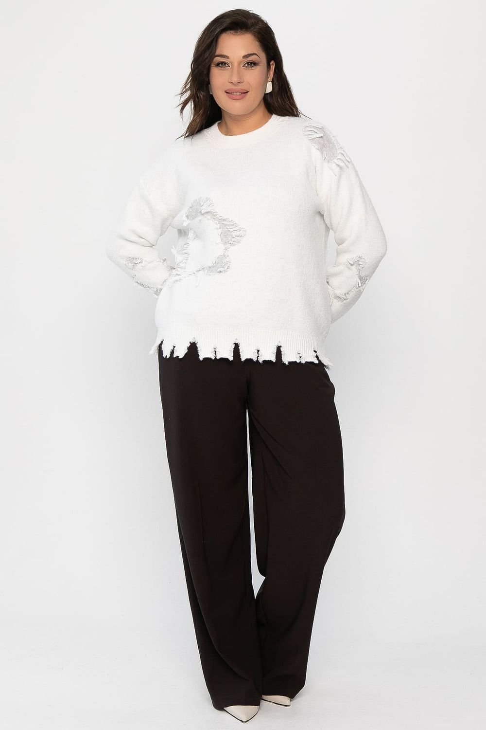 Свитер рваный Наиль (белый) Б14420-13М LT Collection