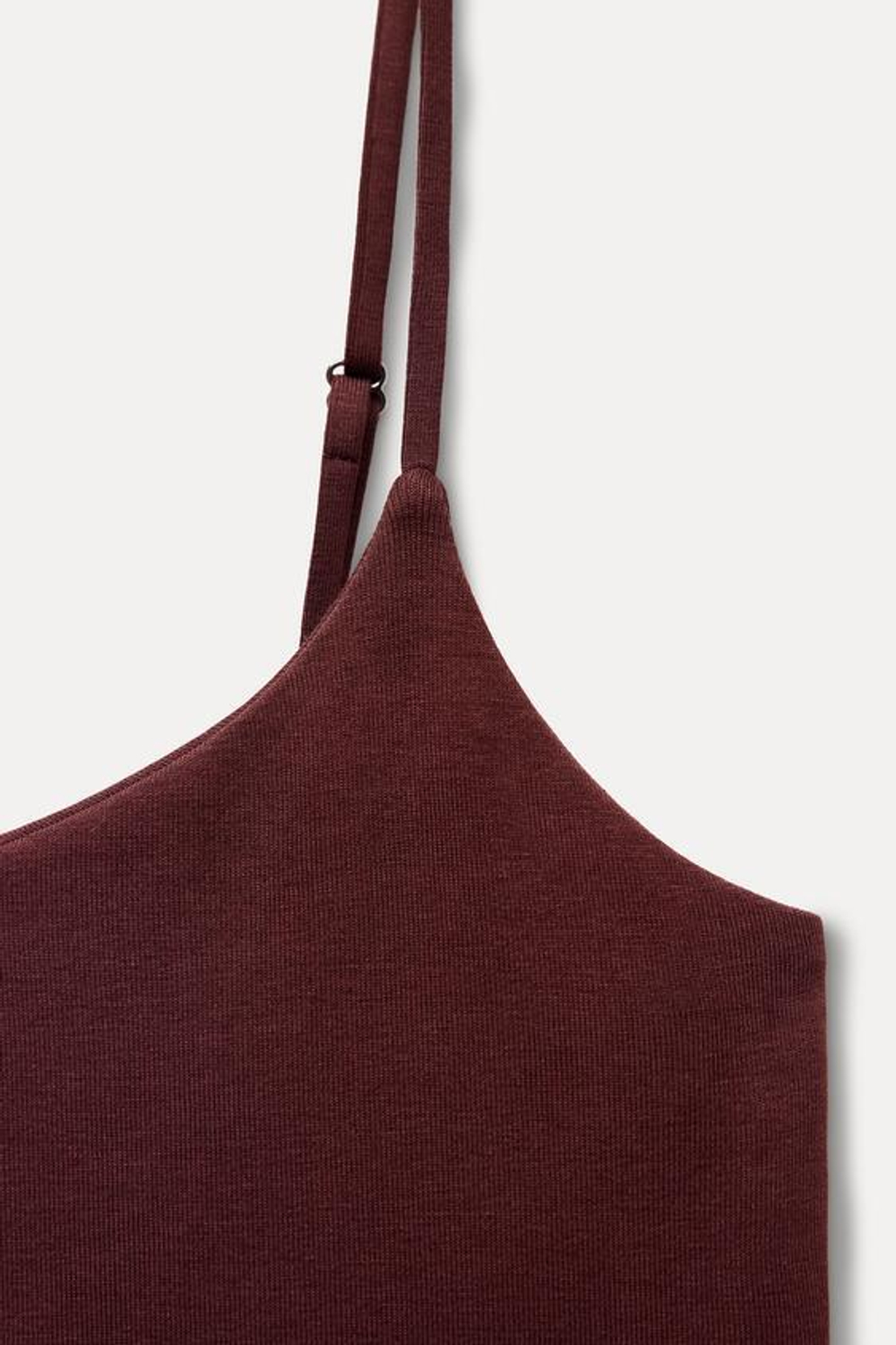 ZARA ТОП ИЗ ХЛОПКА С РЕМЕШКАМИ, ШОКОЛАДНЫЙ