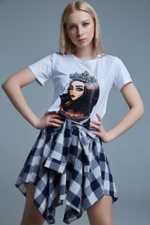 Юбка из хлопка в клетку недорого