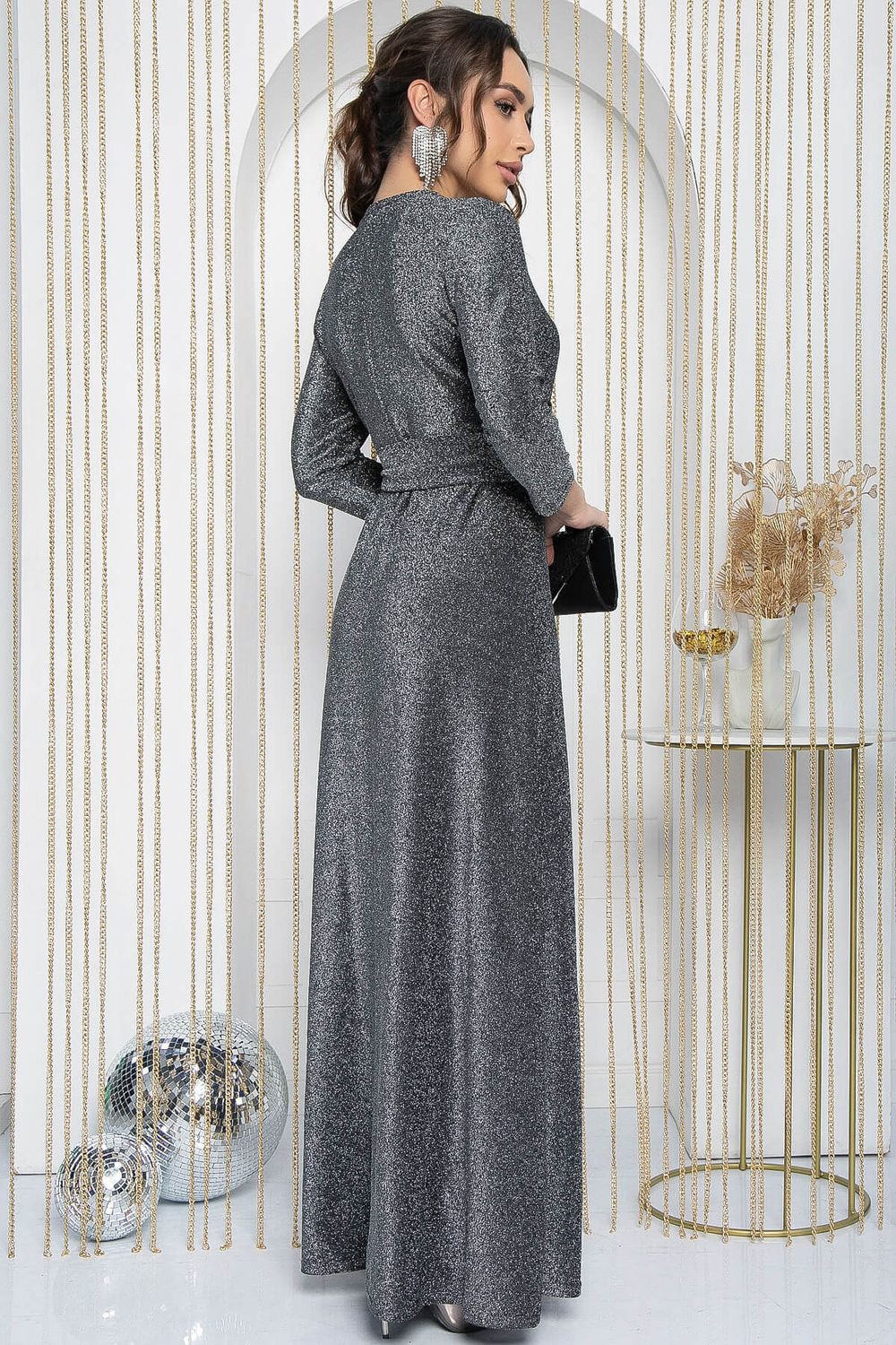Платье Сияющий выход (серебро) П12044 LT Collection