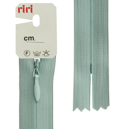 Молния потайная неразъемная (пластик) (Riri, Ткань/пластик, Мятно-серый холодный 30696, 18)