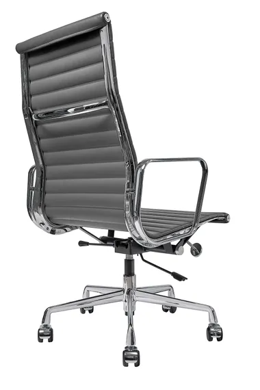 Офисное кресло Eames Ribbed EA 119 кожа графит