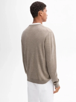 Massimo Dutti Свитер из смесовой шерсти с круглым вырезом, норка