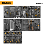 TOLSEN (TT85412-189) Набор инструментов 189 предметов, "ATHLETE", для тележки, 15 ложементов