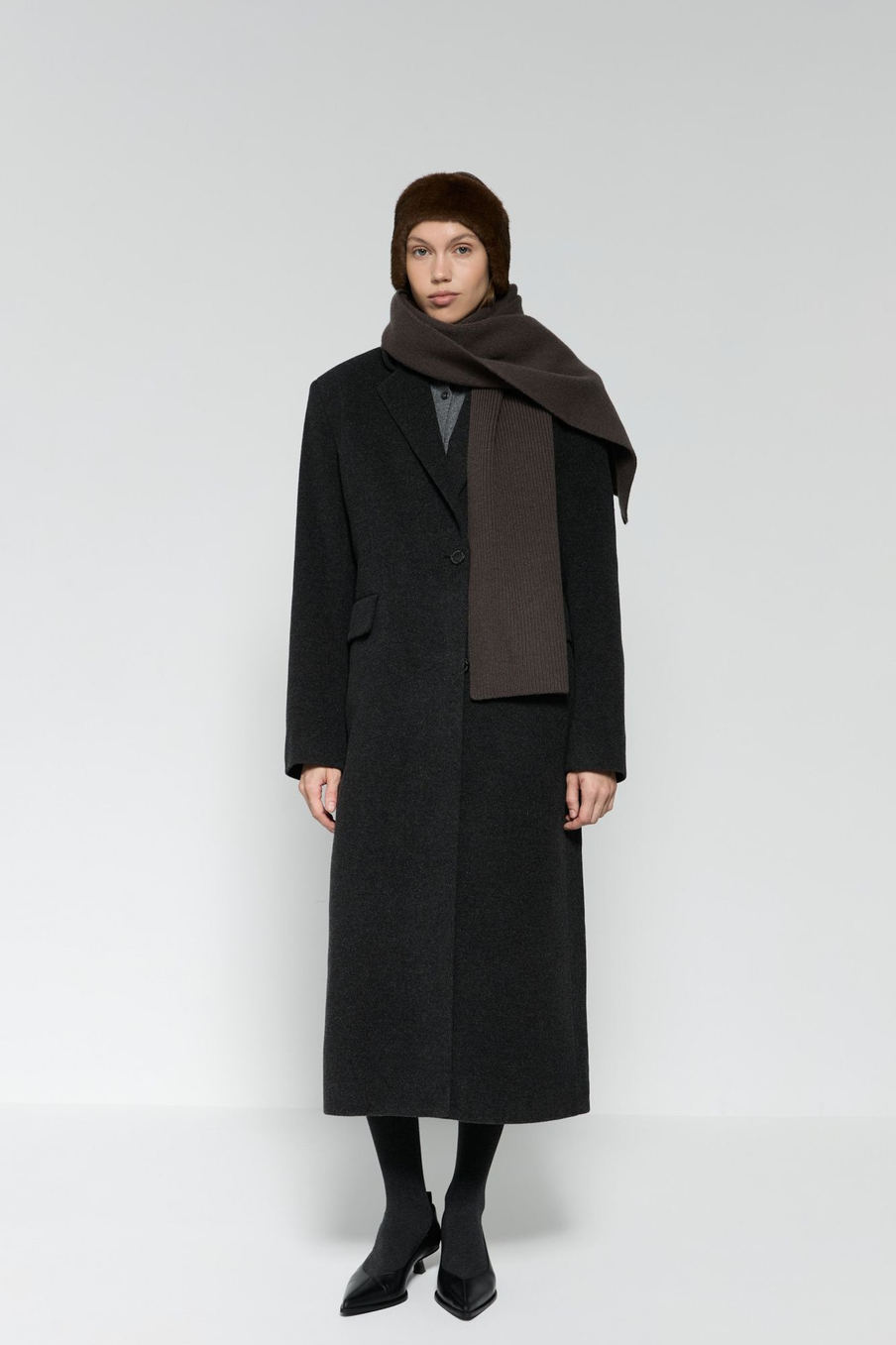 Шарф из объемной шерсти