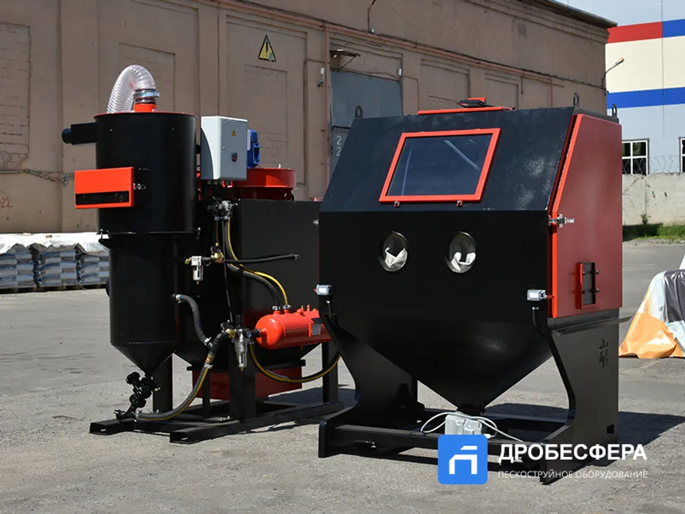 Пескоструйная камера PST КСО-130-Н-ФВР-М (4кВт) с боковой загрузкой