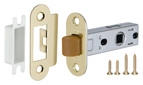 [ТОВАРА НЕТ В НАЛИЧИИ] Защелка врезная пластик Фуаро PLASTIC P22-45-25 GP, цвет латунь (гарантия - 12 месяцев)