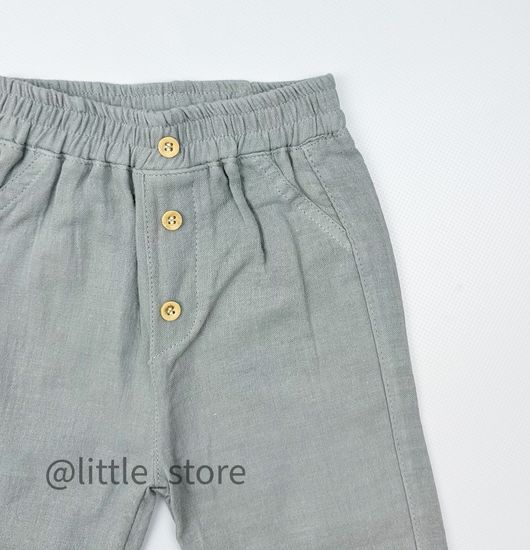 Комплект муслиновый с шортами, Серый/лен