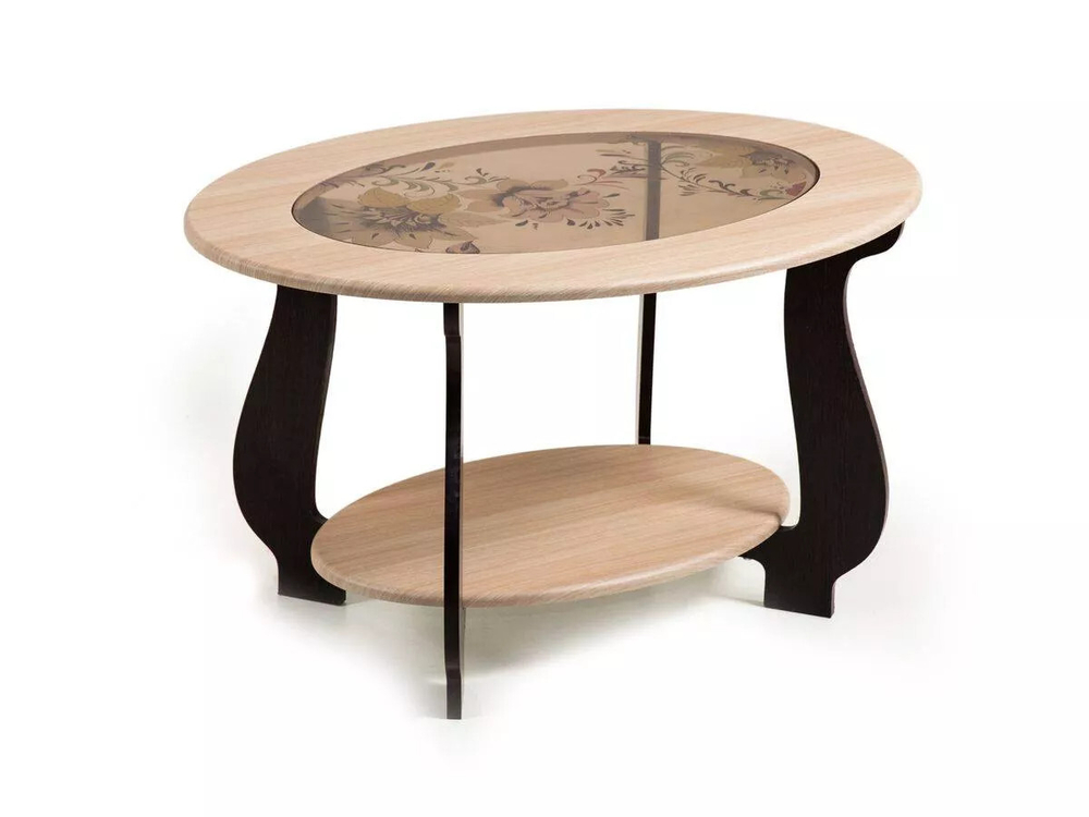 Стол журнальный СЖ-25 с рисунком Р-1/дуб/венге