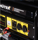 Генератор бензиновый HUTER DY 6500 LX с колесами и аккумулятором 64/1/15