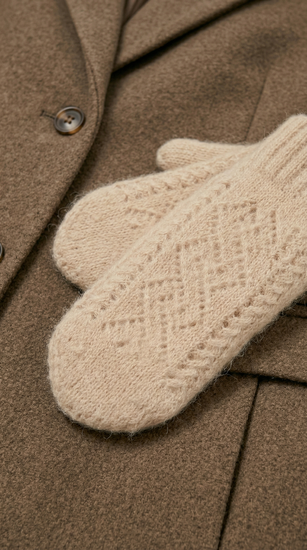 Варежки В036-08 бежевые