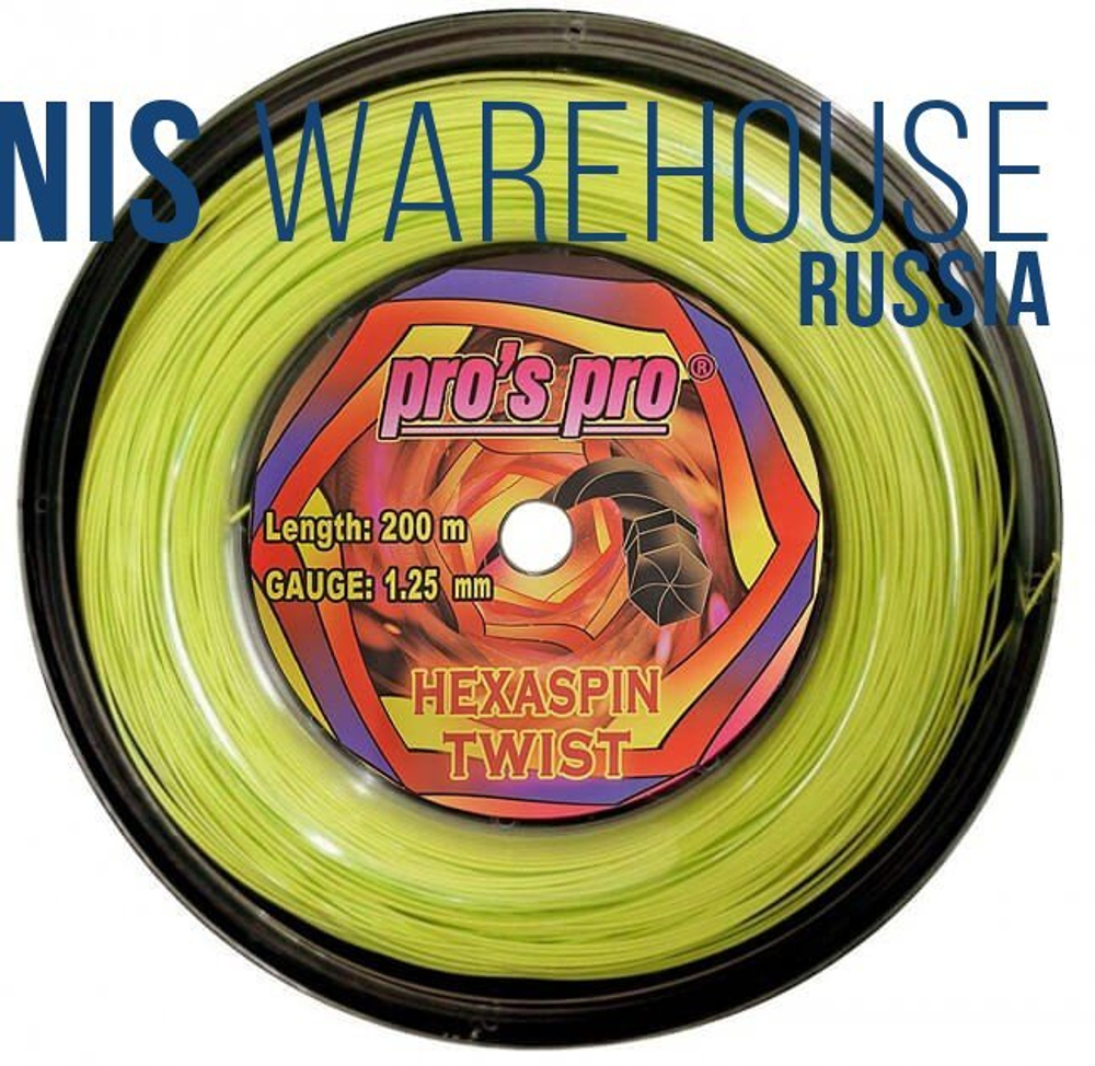 Теннисные струны Pro's Pro Hexaspin Twist (200 m) - зеленый