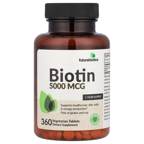 Futurebiotics, биотин, 5000 мкг, 360 вегетарианских таблеток