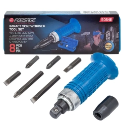 Отвертка ударная с набором бит, 8пр. Forsage F-5064E