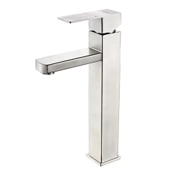 Смеситель для умывальника высокий с гайкой LEDEME L71133 Нержавеющая сталь