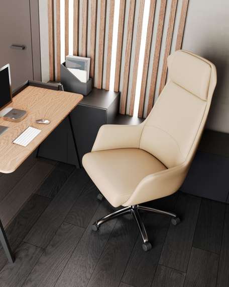 Кресло руководителя Viking бежевое