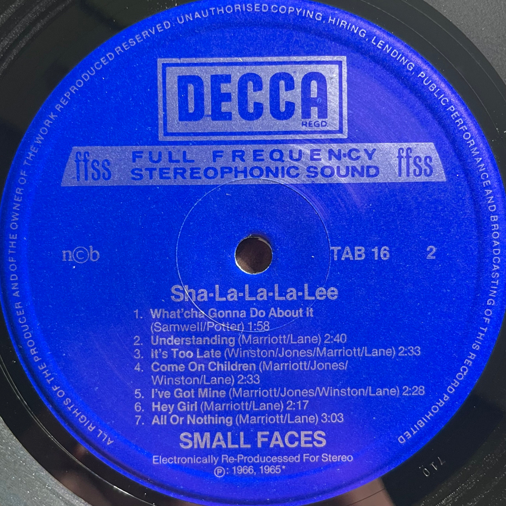 Small Faces ‎– Sha-La-La-La-Lee (Скандинавия 1981г.)